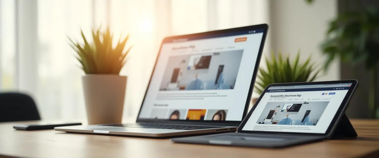 Various devices display a responsive website, highlighting its adaptability across different screen sizes.