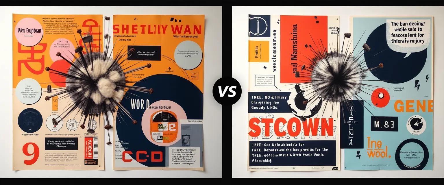 A split-screen showcases the dramatic improvement in design quality from a cluttered, pixelated image to a clean, professional image, representing the transformative power of effective design.