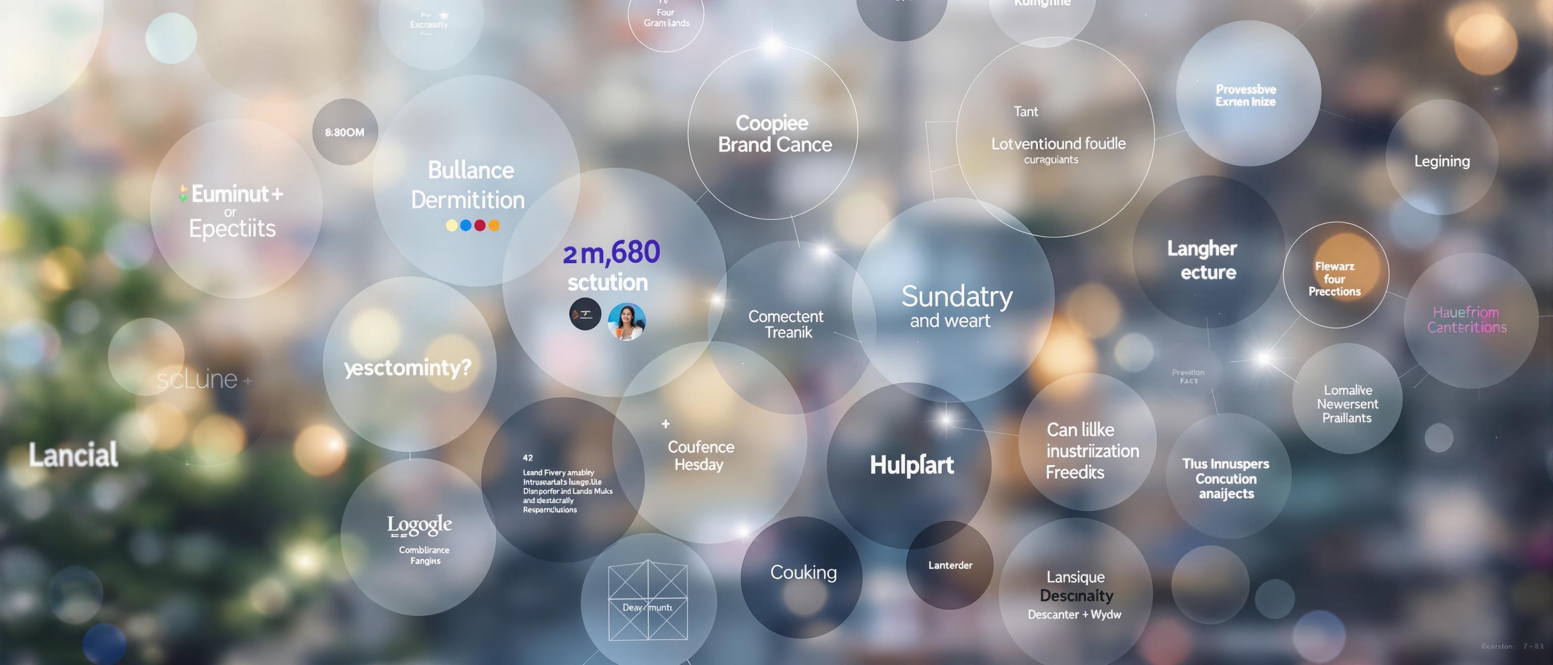 Interconnected circles showcasing branding elements in a harmonious arrangement under soft, diffused lighting.